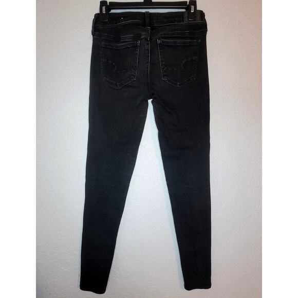 American Eagle Womens Black Jeans Size 2 Long Super Super Stretch X Denim - Picture 3 of 15